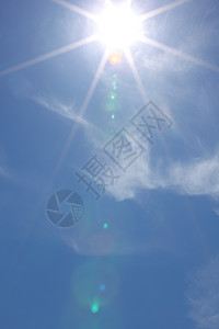 蓝天空中的太阳空气环境气候场景自由星星晴天阳光天气气氛户外高清图片素材