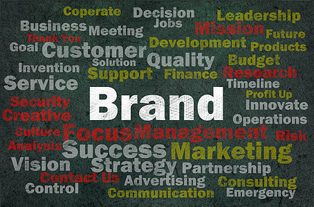 带有其他相关字词的品牌概念身份插图白色商标消费者商业标签产品公司推广图片