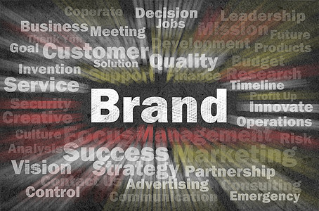 带有其他相关字词的品牌概念商业商标营销公司顾客白色竞争战略成功标签图片