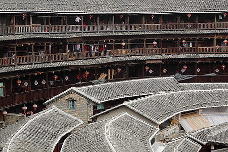 福建图卢中国特殊建筑旅行客家人住宅历史性世界家庭农村中心风景客家图片