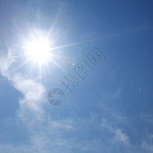 蓝天空中的太阳气候季节晴天射线自由空气天堂蓝色天气场景和平高清图片素材