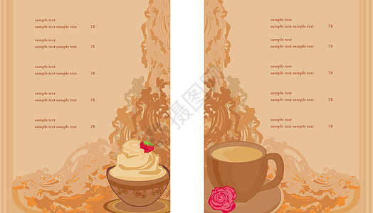 咖啡店和餐饮蜡烛婚礼插图沙漠庆典面包菜单覆盆子奶油巧克力图片