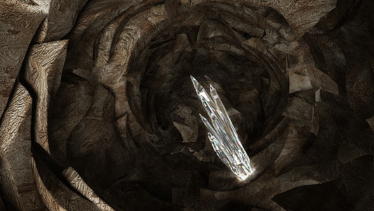 深洞中的水晶柱背景