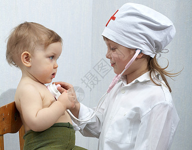儿 童婴儿白色孩子们角色帮助套装药物女儿姐姐女士图片