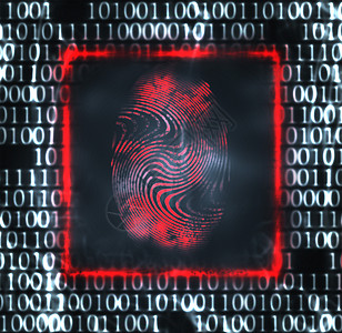 指纹和数字的插图说明侦探代码互联网鉴别安全钥匙手指渲染电子白色图片