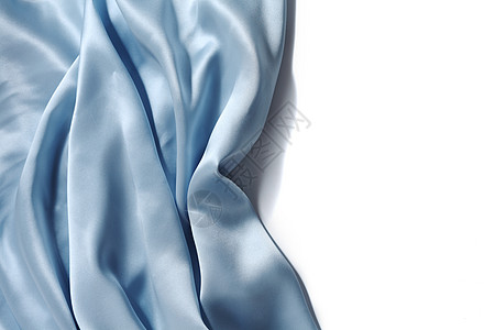 蓝色丝绸背景材料天鹅绒亚麻折叠窗帘曲线寝具涟漪布料衣服图片