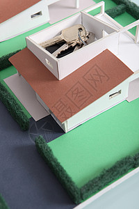 三维建筑模型住房示范项目房主钥匙背景