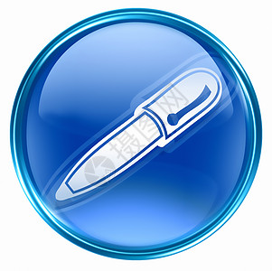图标蓝色 在白色背景上隔离作家按钮网站控制绘画刻字电脑持有者笔尖乐器图片