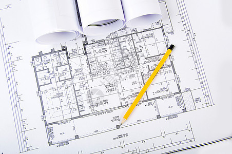 铅笔 文件和蓝图图片