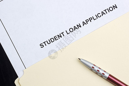 学生贷款申请大学学费帮助教育空白银行学校职业申请人桌子支持高清图片素材