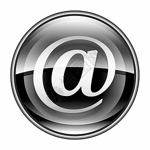 email 符号黑色 在白色背景上孤立图片