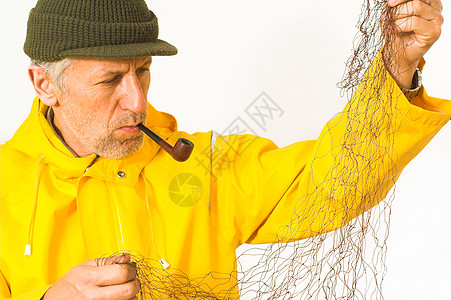 带网网的渔夫高清图片