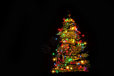 圣诞节派对新年树森林植物派对松树庆典装饰品季节卡片金子插图背景