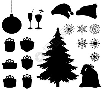 圣诞节日物品店铺解雇植物假期松树季节卡通片礼物庆典插图图片