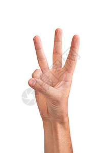 一只男性手将三只手指握在空中拇指男人手臂无名指展示手势收藏食指手腕棕榈图片