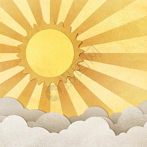 Grunge 纸质纹理太阳和云组织天气依恋季节标签回收工艺天空记事本邮政图片