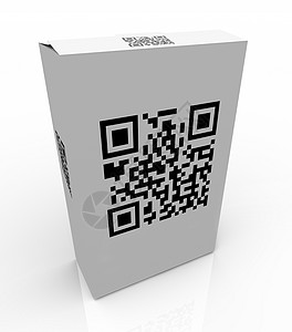 用于扫描条码的框中的 QR 产品代码图片