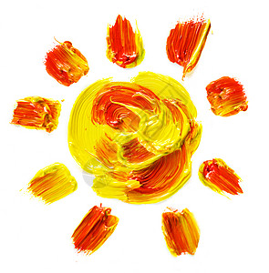 画画太阳液体阳光晴天教育创造力刷子颜料涂片孩子染料图片