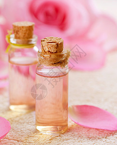 用于阿洛玛治疗的基本油类 玫瑰香水药品按摩身体水疗植物香味呵护芳香瓶子温泉图片