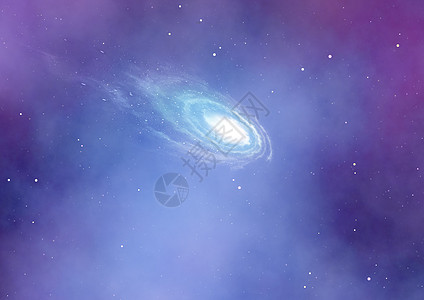 遥远的螺旋星系黑色蓝色行星太阳宇宙轨道插图火花光环辉光图片