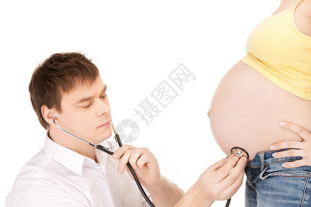 孕妇和医生的肚子女士检查女性保健劳动妈妈母亲腹部母爱母性图片