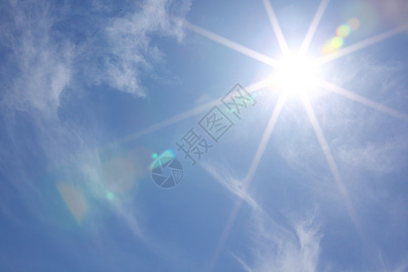 蓝天空中的太阳天气自由环境季节臭氧蓝色天堂射线星星晴天和平高清图片素材