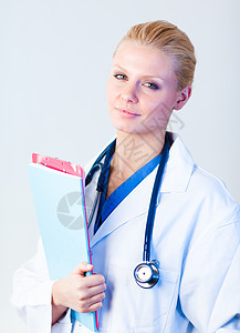 持有剪贴板的重病医生职业疾病治疗卫生女性学生工作护士笔记保健图片