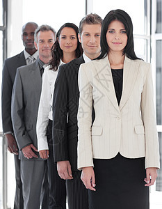 自信的女企业领袖领导人团体微笑生意人团队顾问人士工作商务同事图片