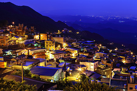 秋养肺台湾深夜的乡丰村村庄地标城市怀旧旅行爬坡背景