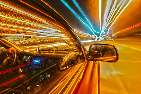 移动车辆的视图给人一种光速的感觉 视其为时间旅行速度摄影街道照片步道图片