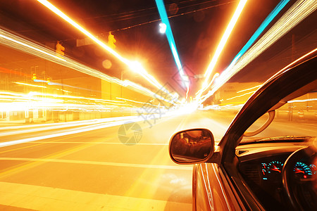 移动车辆的视图给人一种光速的感觉 视其为时间旅行步道速度街道摄影照片图片