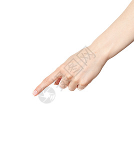 女人手向下指着权威白色手指数字指甲手势信号适应症女性图片