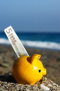 养猪银行投资海滩计费海洋贷款货币软垫金融屠夫债务背景图片