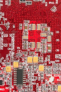 带芯片的红卡电脑黑色红色电气技术母板工程处理器木板主板图片