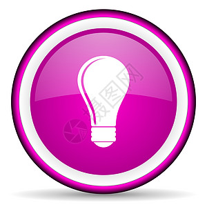 白色背景上的光灯灯泡紫紫色图标电话活力技术生态商业电子产品互联网创新玻璃回收图片