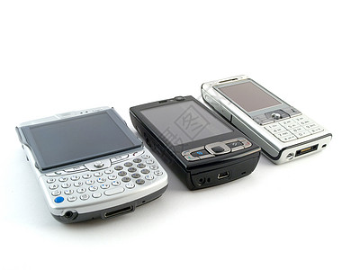 白色背景的现代移动电话 White 背景讲话键盘电脑按钮电话技术互联网邮件数据商业图片