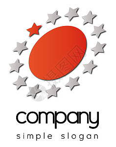 商业商务徽标插图灰色品牌创造力圆圈版权星星产品社会公司图片