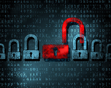 带有锁定的安全安全概念屏幕钥匙数字化网络犯罪授权展示蓝色配饰防火墙图片