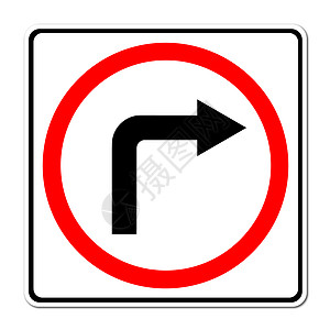 交通标志显示右转路标运输警告指针驾驶城市盘子小路危险安全图片