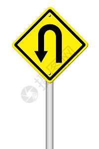 黄色警告符号 uturn 路标广告牌交通插图木板街道菱形军旗小路指针信号图片