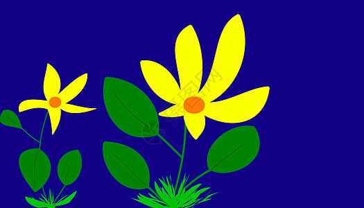 花朵植物插图树叶叶子黄色背景图片