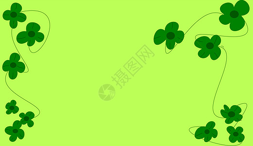 三叶草植物插图绿色装饰风格图片
