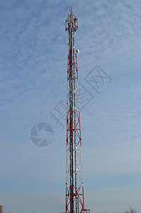 天天塔中继器抛物电话盘子天空蓝色微波桅杆电磁收音机图片
