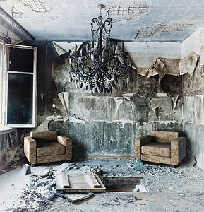被遗弃的内地风化吊灯保险住宅房子阴影剥皮枝形墙壁公寓图片