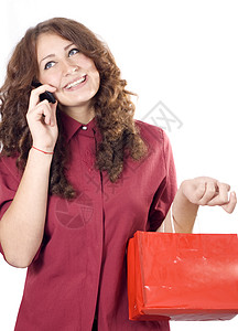 购物领导者产品空白商业营销女士金发金发女郎购物者背景图片