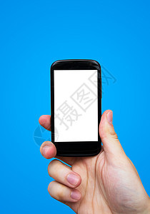 手持移动电话 空白显示的智能手机男人讲话短信键盘按钮屏幕办公室技术细胞电子产品图片