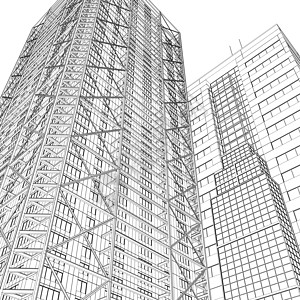 以线条绘制天花板房子生长技术印刷原理图城市插图框架办公室金属图片