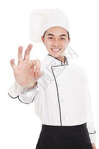年轻的年青厨师 手势不错图片