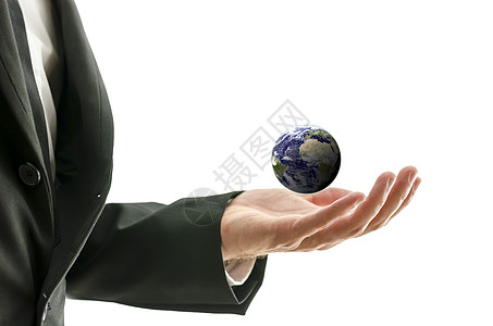 全球商业白色世界技术概念男人地球行星现代化生态国际图片
