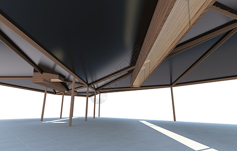 带有有机结构的建筑结构食堂木头主义者地面线条技术阴影天空插图财产图片